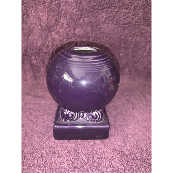 Retired Fiestaware Purple /Plum Bulb Candle Holder Set of 2 Homer Laughlin - Picture 5 of 9